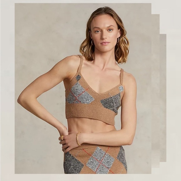 POLO RALPH LAUREN
Argyle Wool-Cashmere-Blend
Bralette Sz : M - Picture 2 of 12